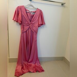 Prabal Gurung Pink Midi Dress with Twist Front